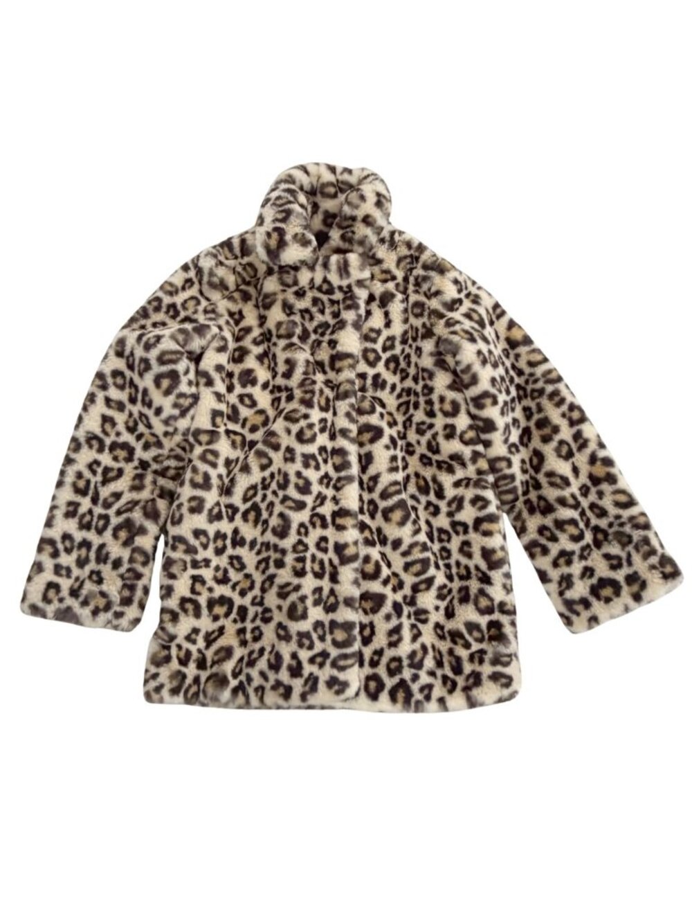 Gap Kids Leopard Print Faux Fur Coat Jacket Large